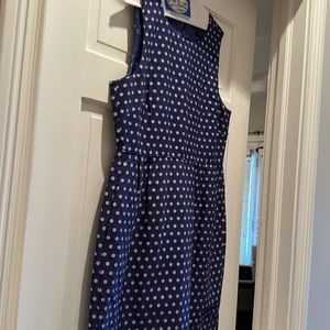 Like new navy and silver dotted dress